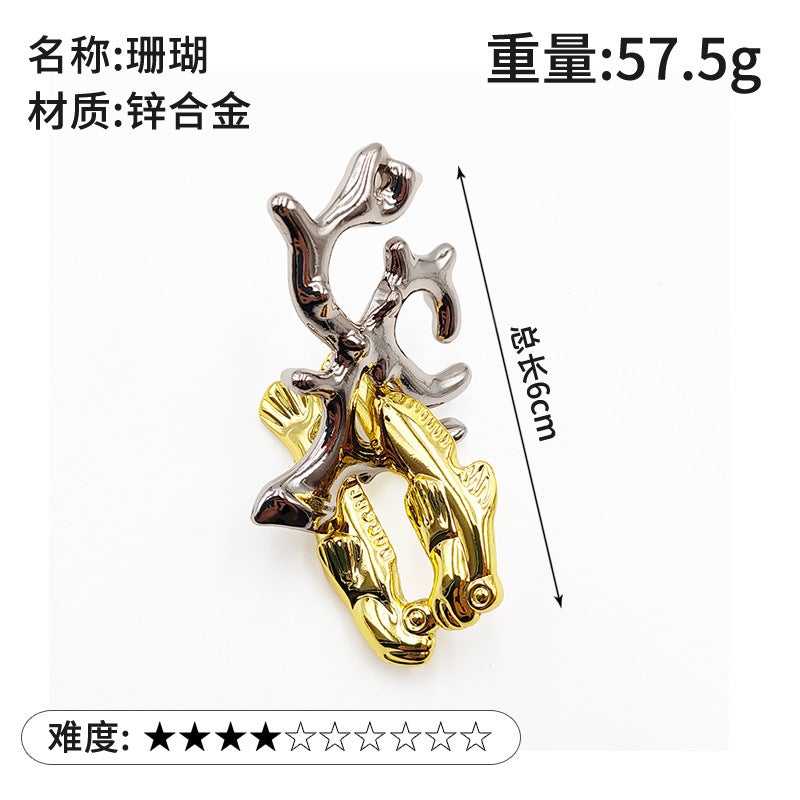 Puzzle Luban Lock Zinc Alloy Intelligence Unlock Buckle Kong Ming Lock Tiktok Nine-Chain Unlock Educational Toys - Image 1